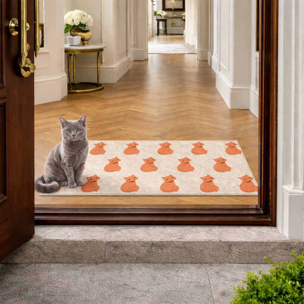 furry feline friends Doormat