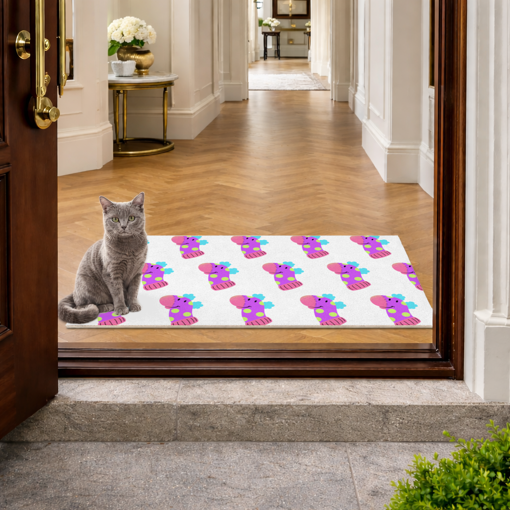 Cute Colorful Dinosaur Illustration Doormat