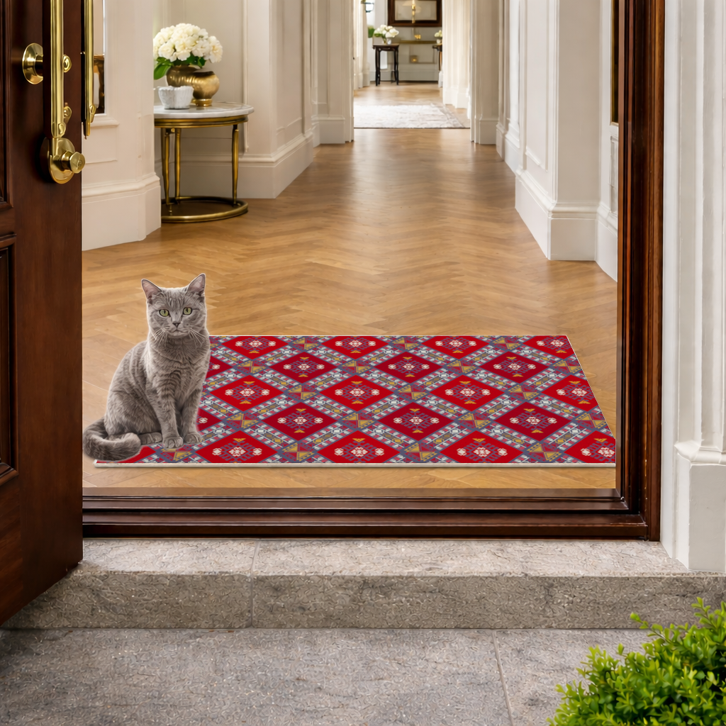 Geleneksel Kilim Desenli Motif Kapı Önü Paspası