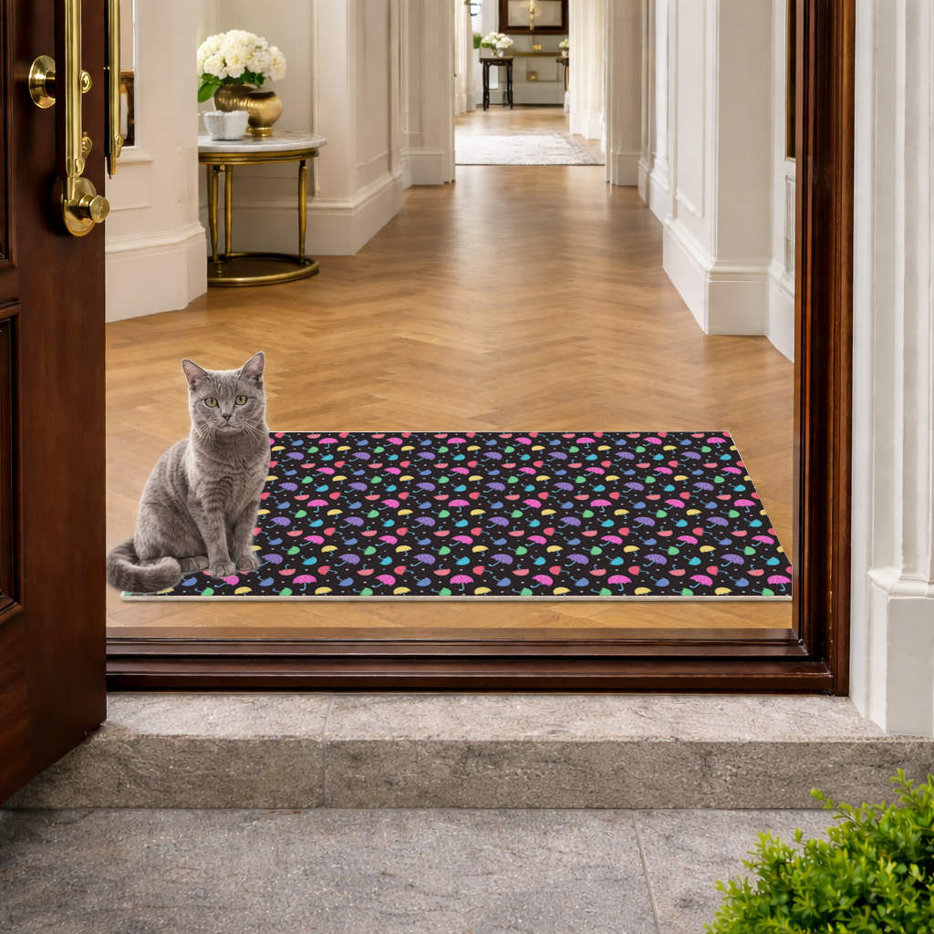 Colorful Heart Umbrellas Pattern Doormat