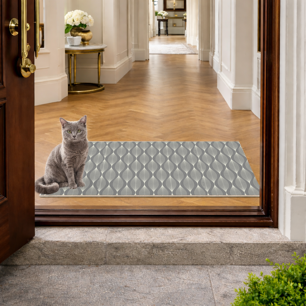 Art Deco Geometric Wavy Pattern Doormat