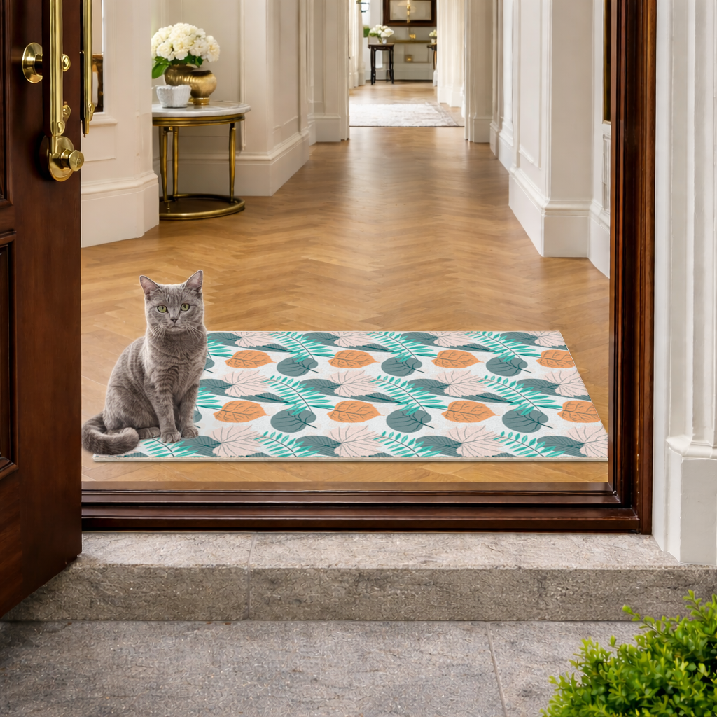 Modern Tropical Leaves Doormat