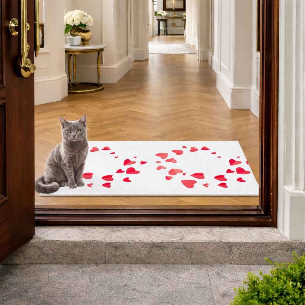 Red Hearts Frame Design Doormat
