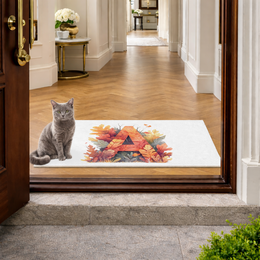 Autumn Leaf Letter A Monogram Doormat