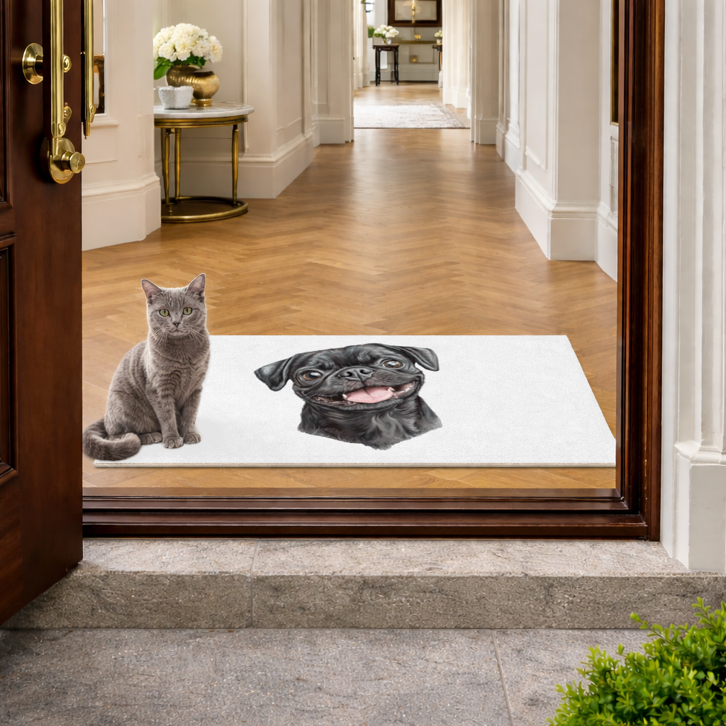 Happy Black Pug Face 