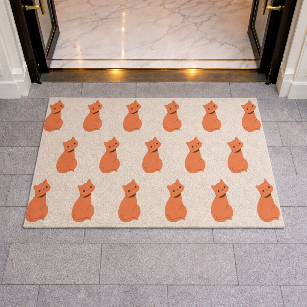 furry feline friends Doormat