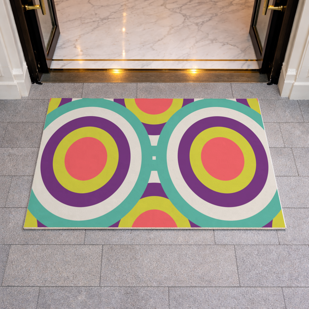 Colorful Geometric Circle Pattern Doormat