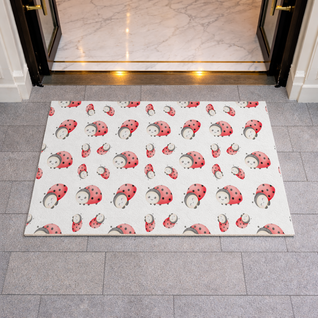 Cute Kawaii Ladybug Pattern Doormat