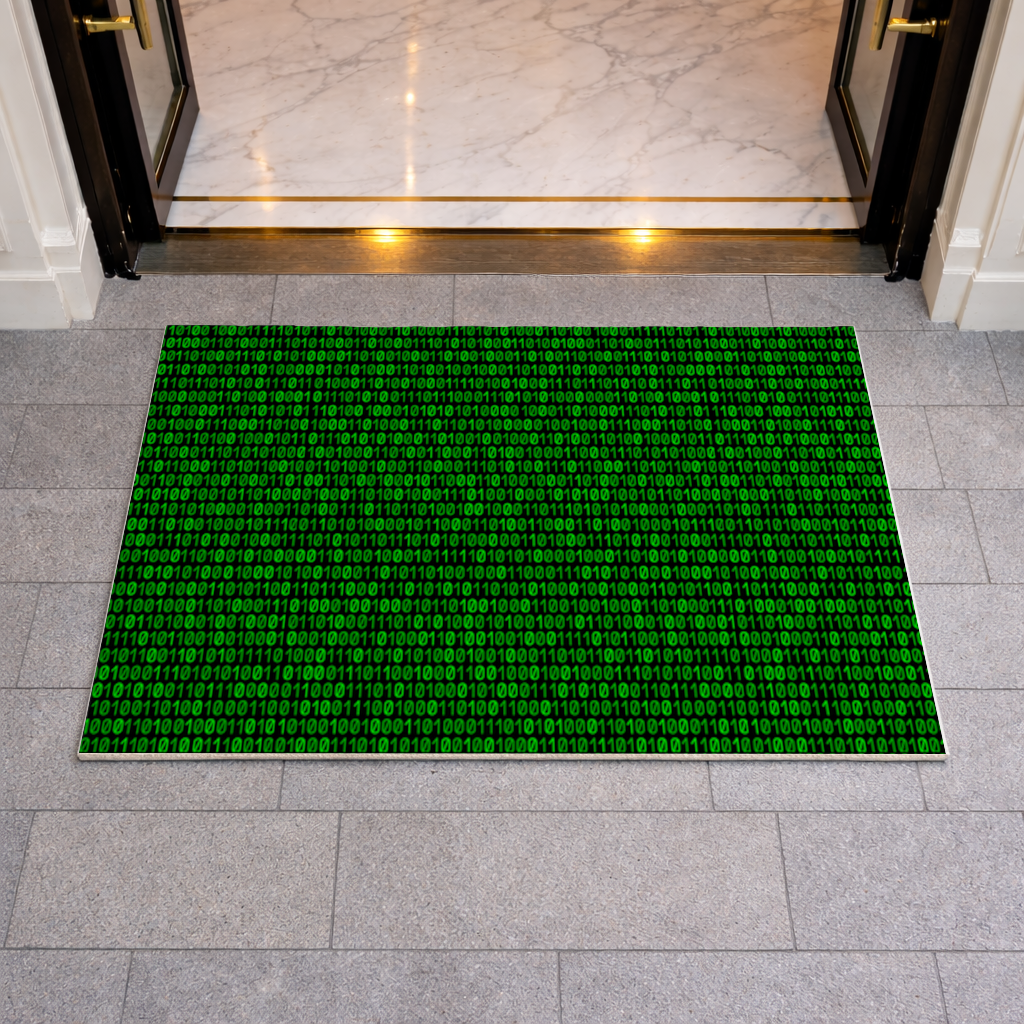Matrix Style Digital Binary Code Background Doormat
