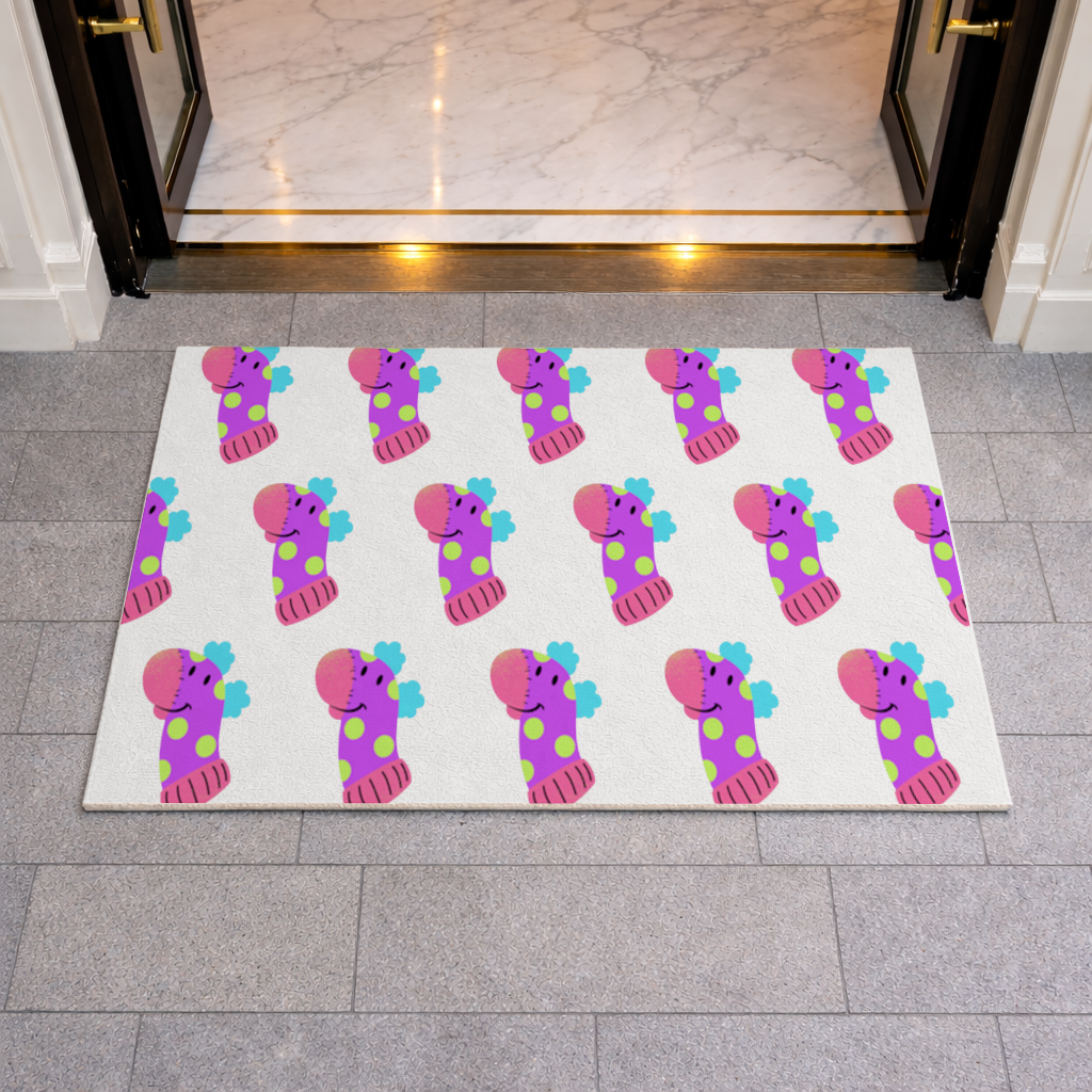 Cute Colorful Dinosaur Illustration Doormat