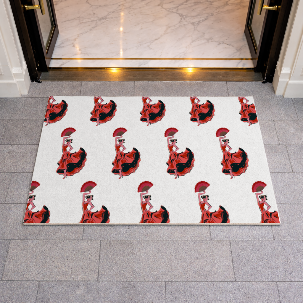 Flamenco Dancer with Fan Illustration Doormat
