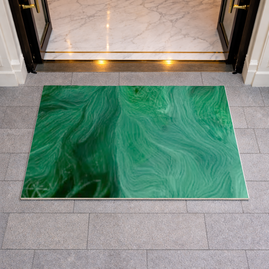 Black and green marbling Doormat