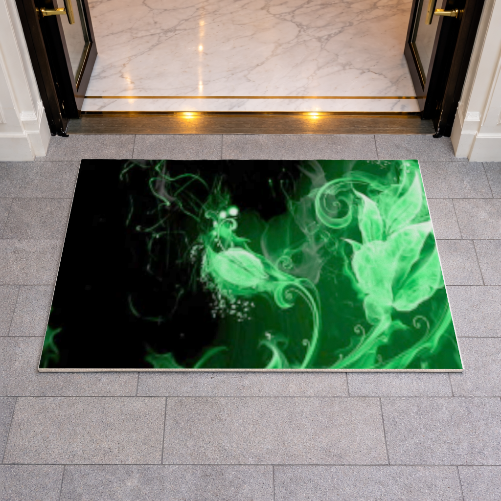 Green and black smokes Doormat
