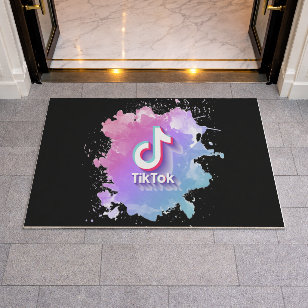 TikTok Logo with Watercolor Effect Doormat
