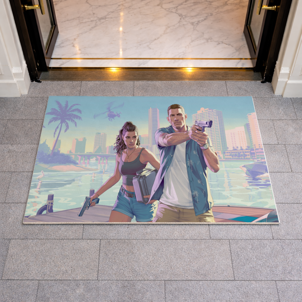 Vice City Showdown  Tropical Heist Duo Doormat