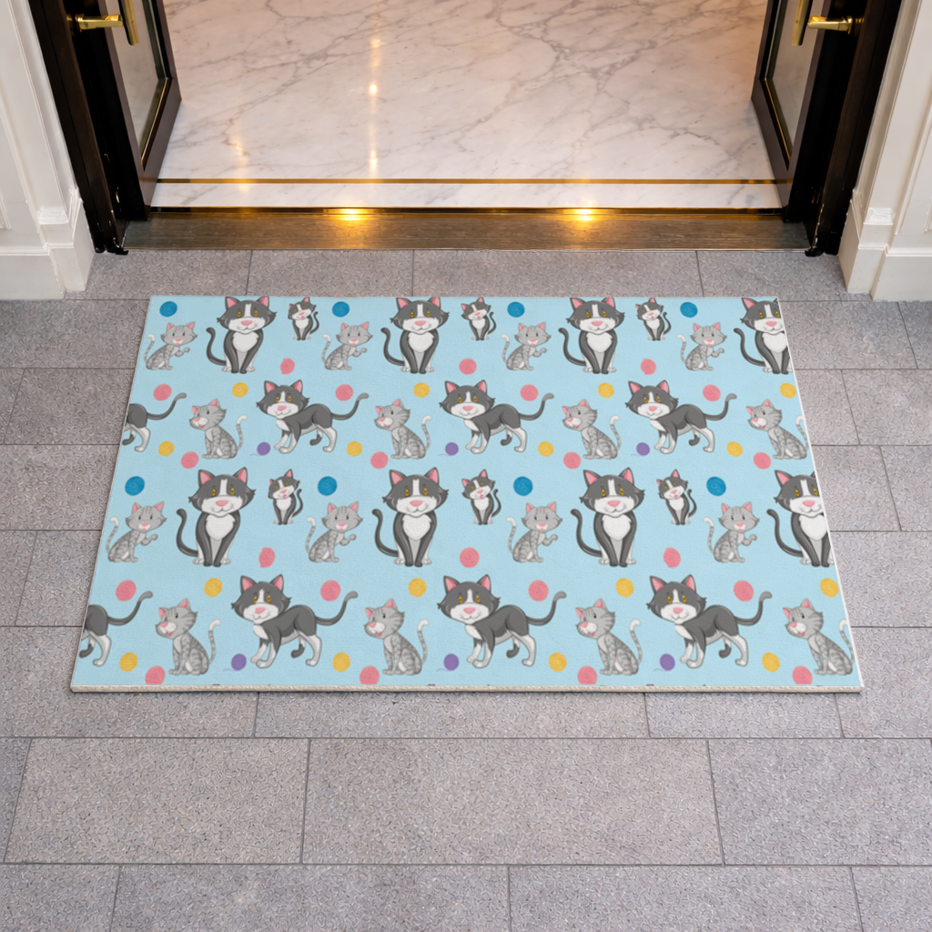 cat repeat pattern Doormat