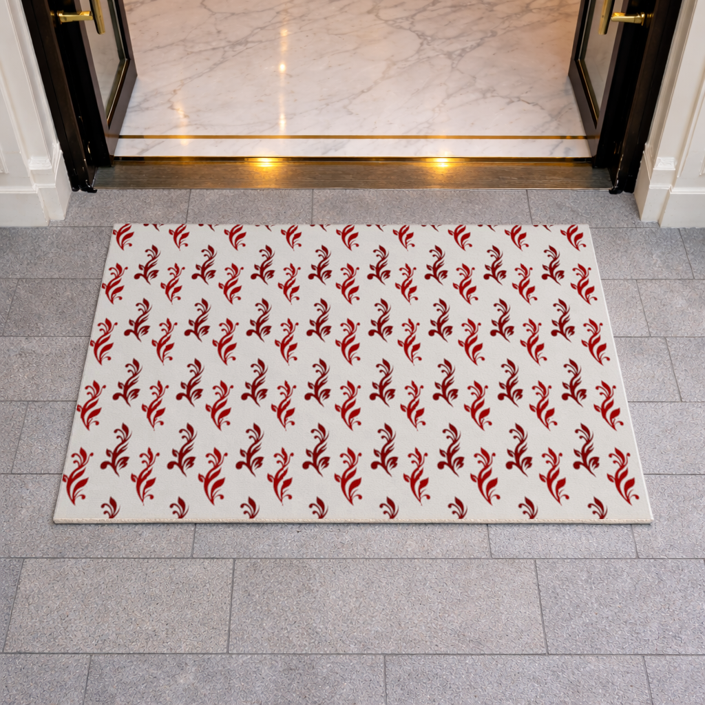 Burgundy Baroque Swirls Doormat