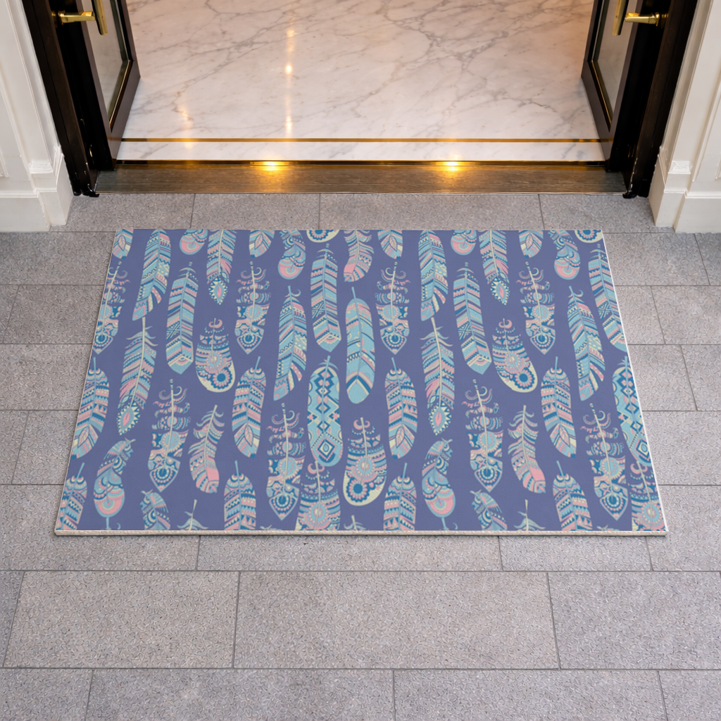 Boho Tribal Feather Doormat