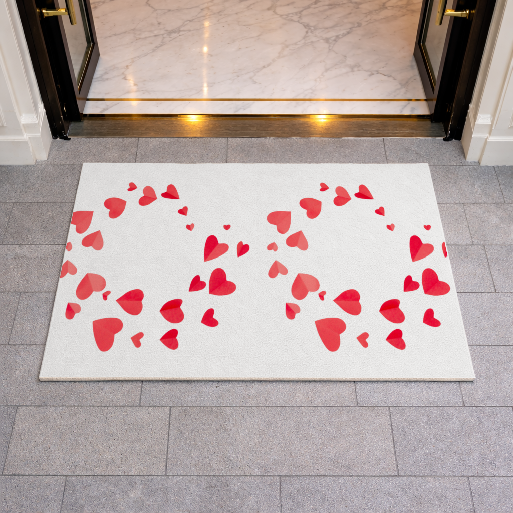 Red Hearts Frame Design Doormat