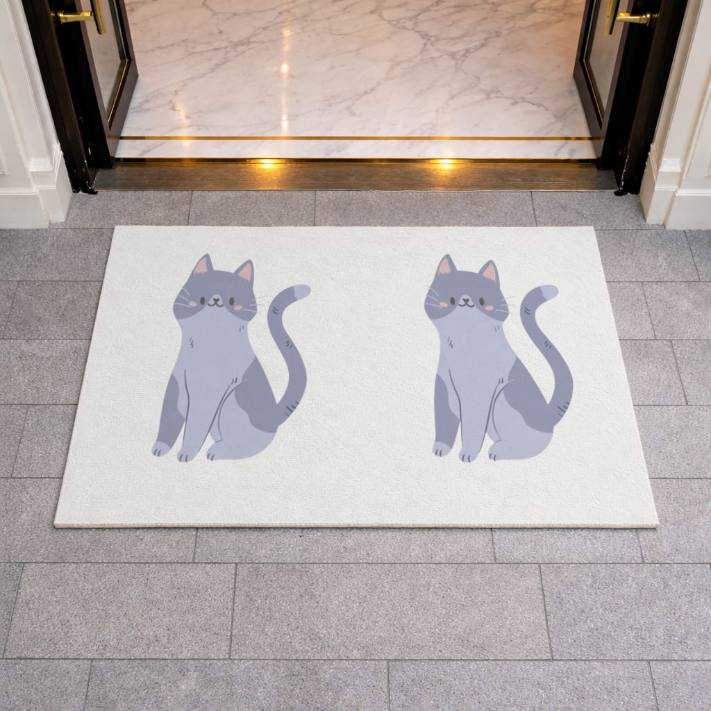 Gri kedi Doormat