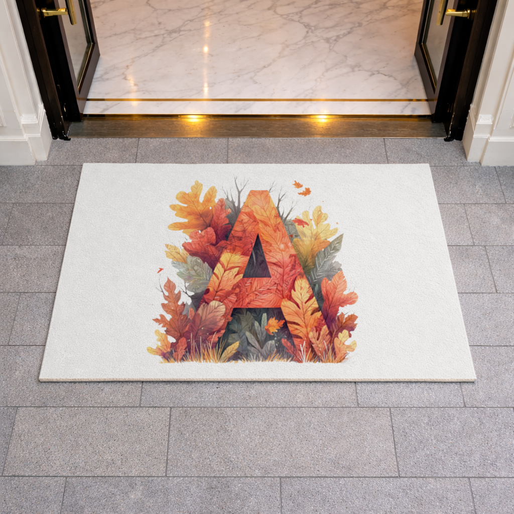 Autumn Leaf Letter A Monogram Doormat