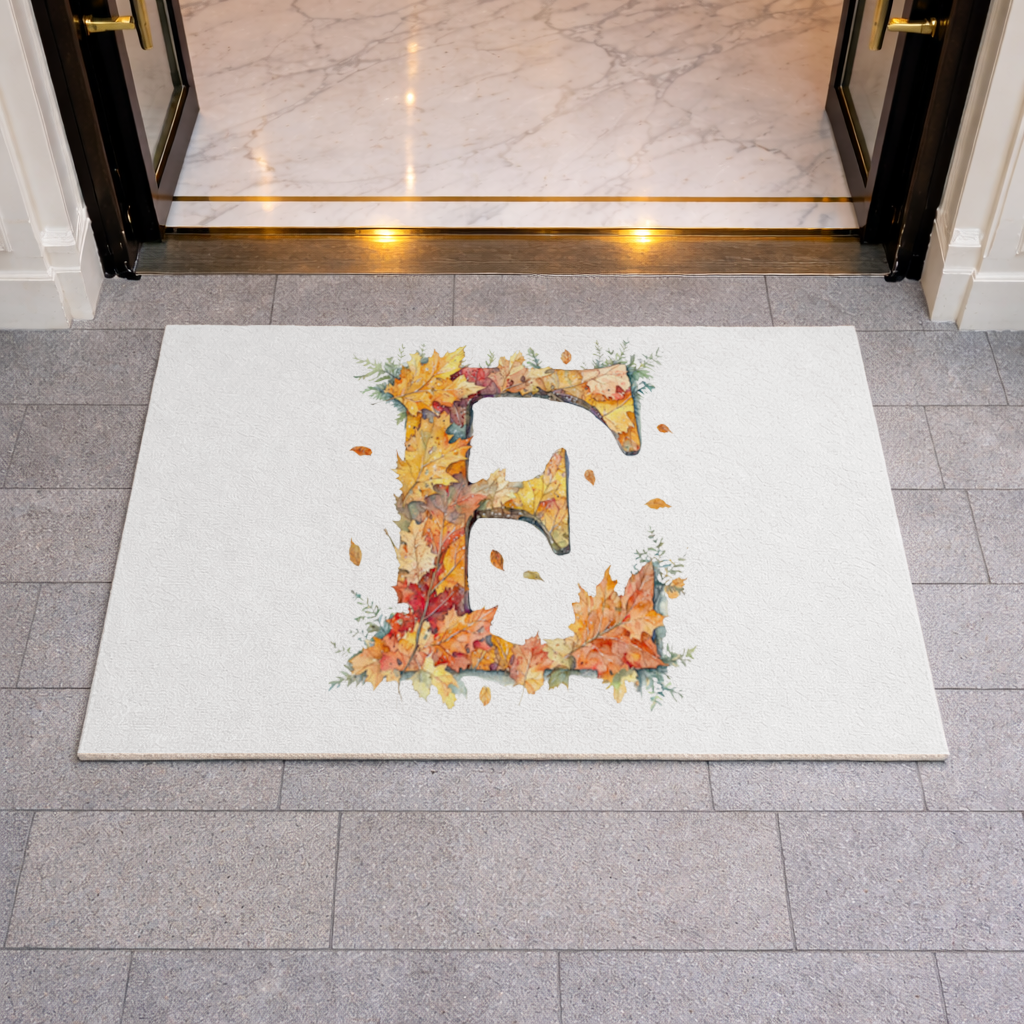 Autumn Maple Leaf Letter E Doormat