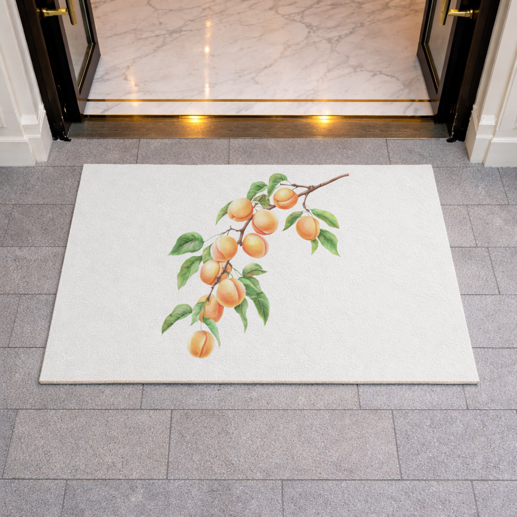 Ripe Orange Apricot Fruit Branch Doormat