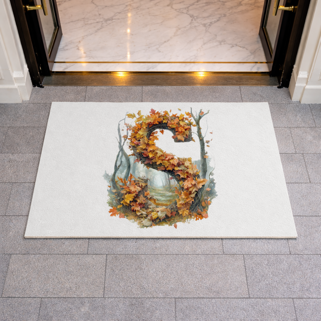 Autumn Maple Leaf Letter S Doormat