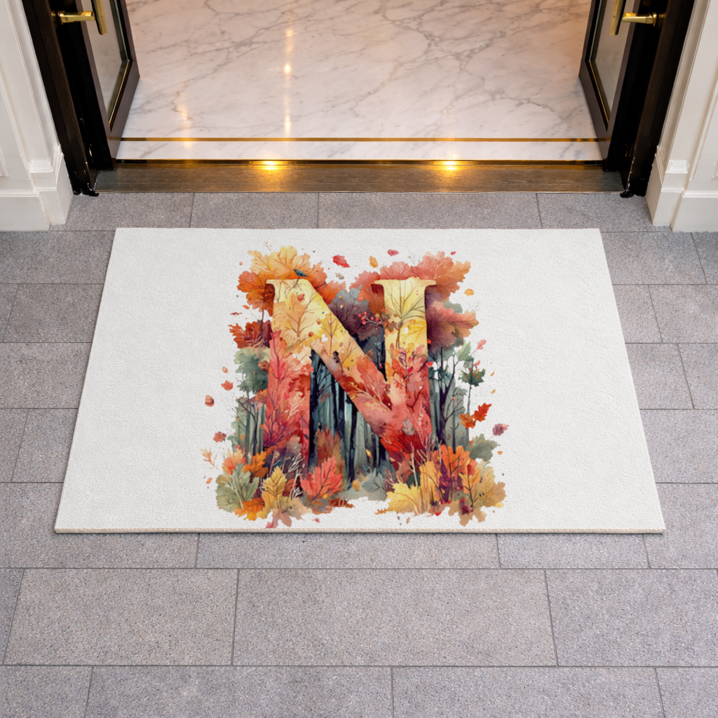 Autumn Leaf Monogram N Doormat