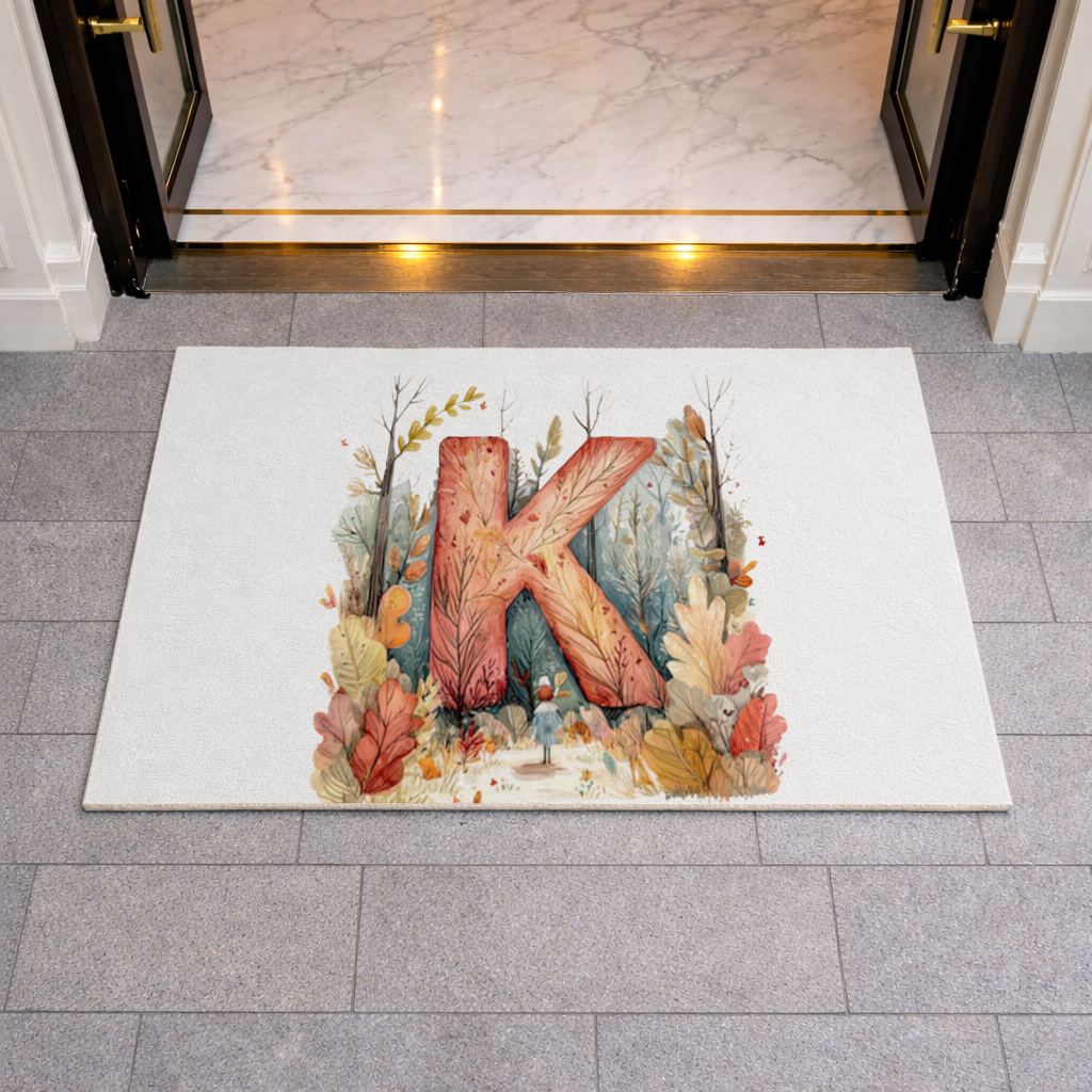 Autumn Forest Letter K Doormat