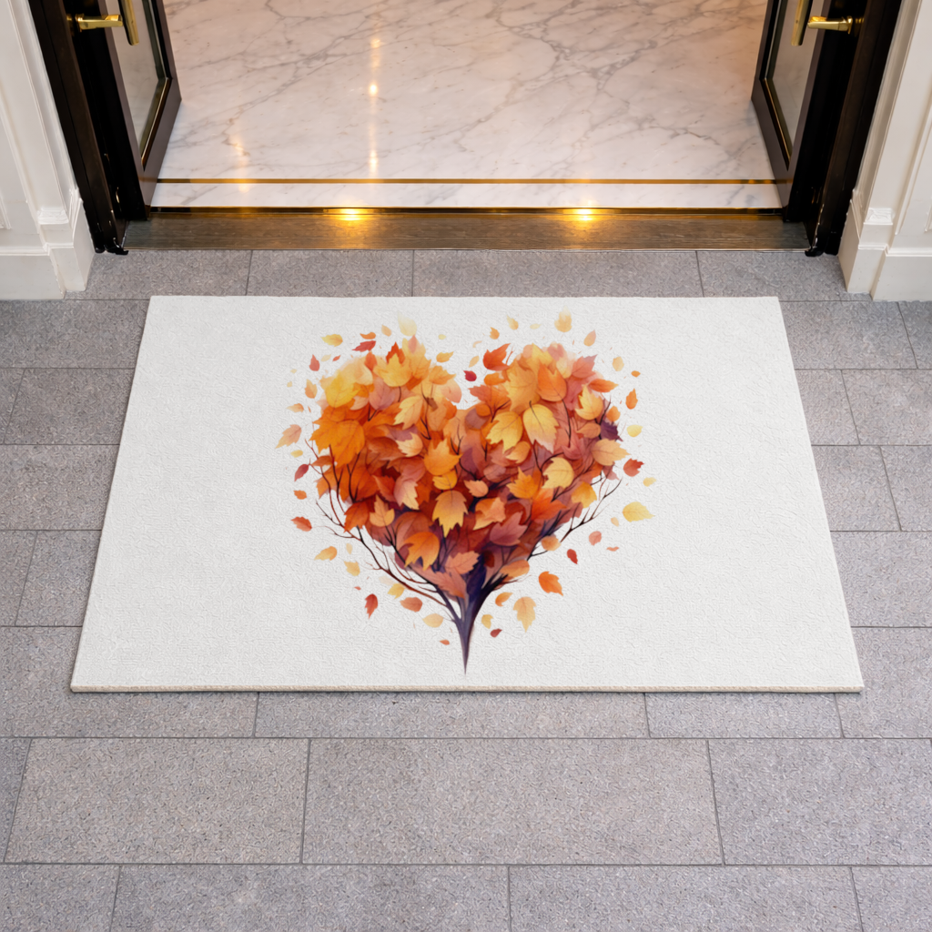 Autumn Leaf Heart Doormat