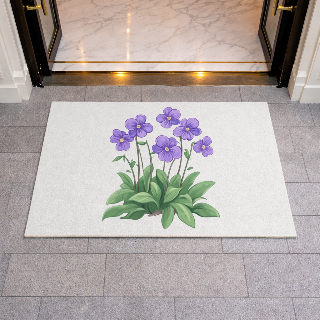 Cottagecore Purple Violets Doormat