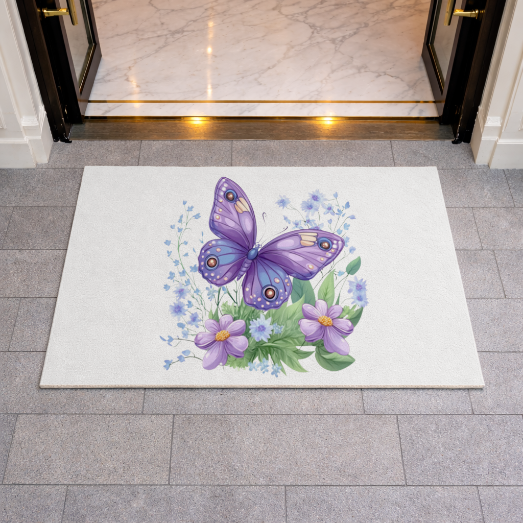 Cottagecore Purple Butterfly Floral 