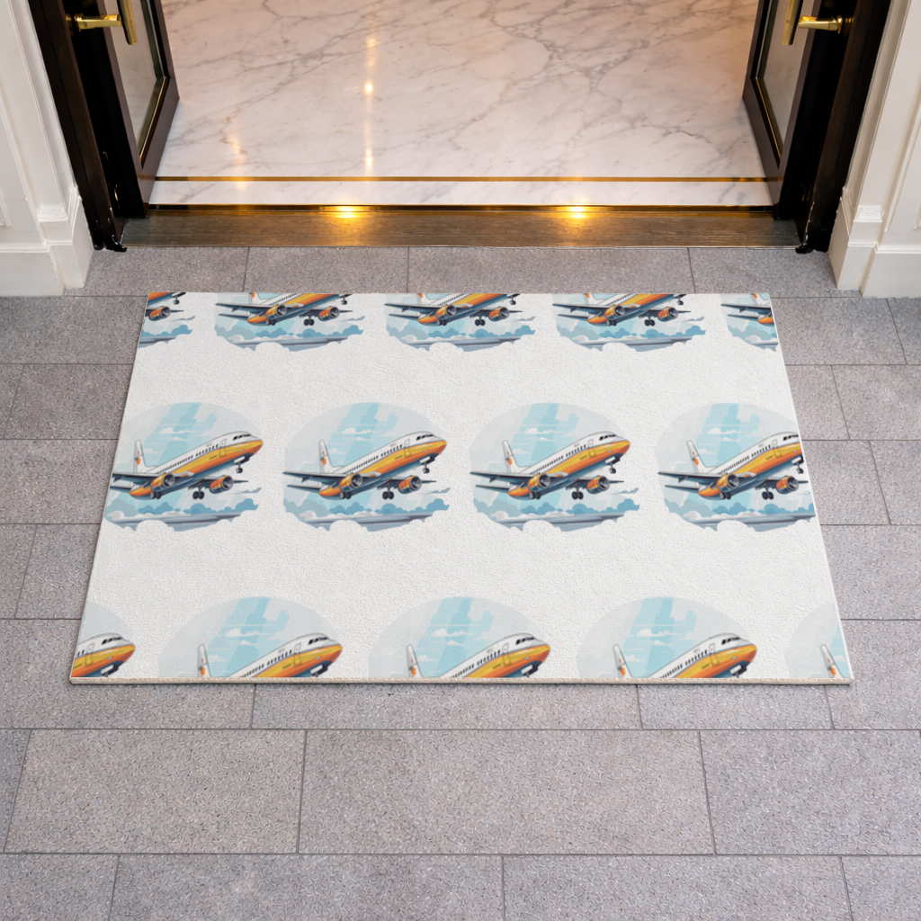 Nostaljik Turuncu Yolcu Uçağı Kapı Önü Paspası
