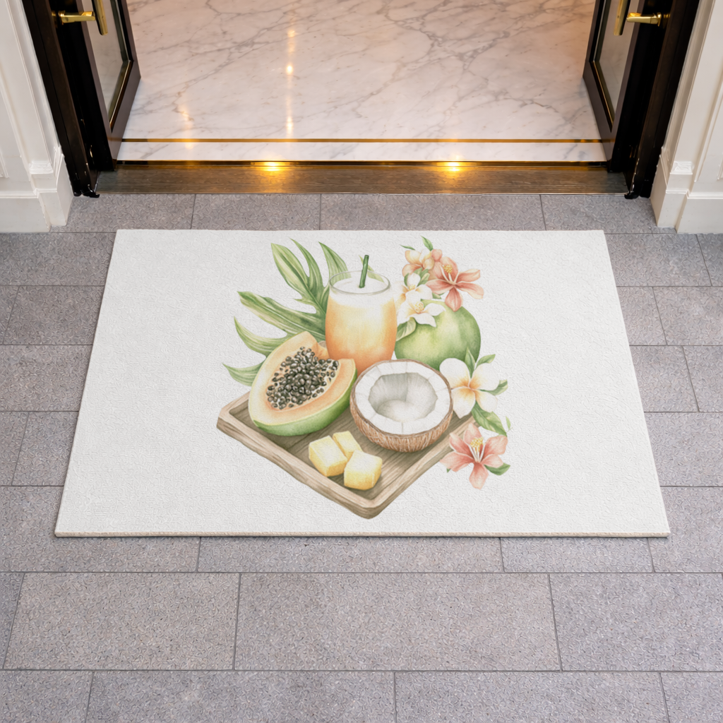 Tropical Papaya and Coconut Juice Doormat