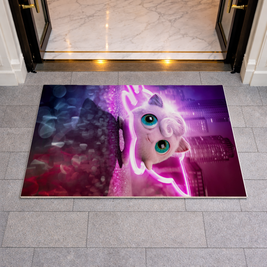 Cyberpunk Pink Fluffy Creature Doormat