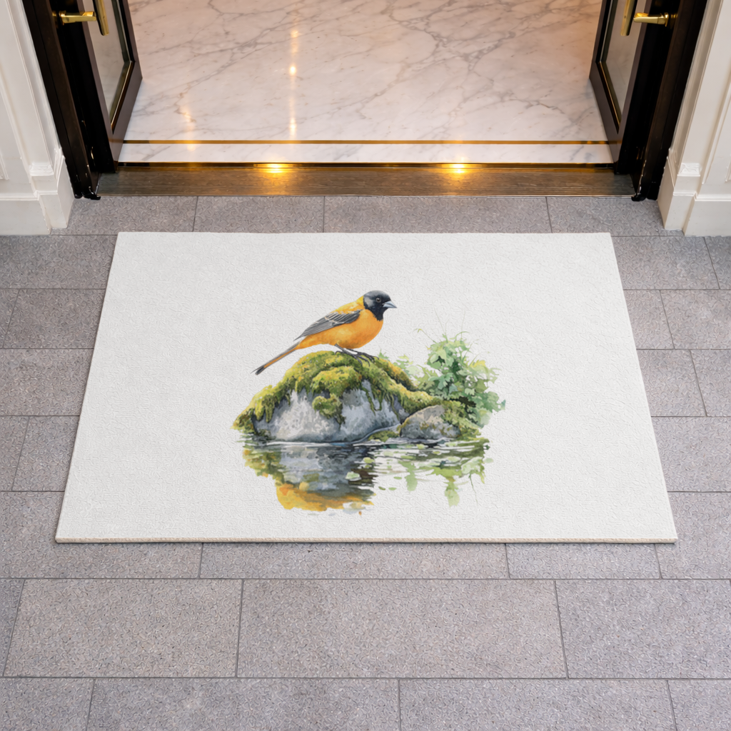 Orange Baltimore Oriole Bird Doormat