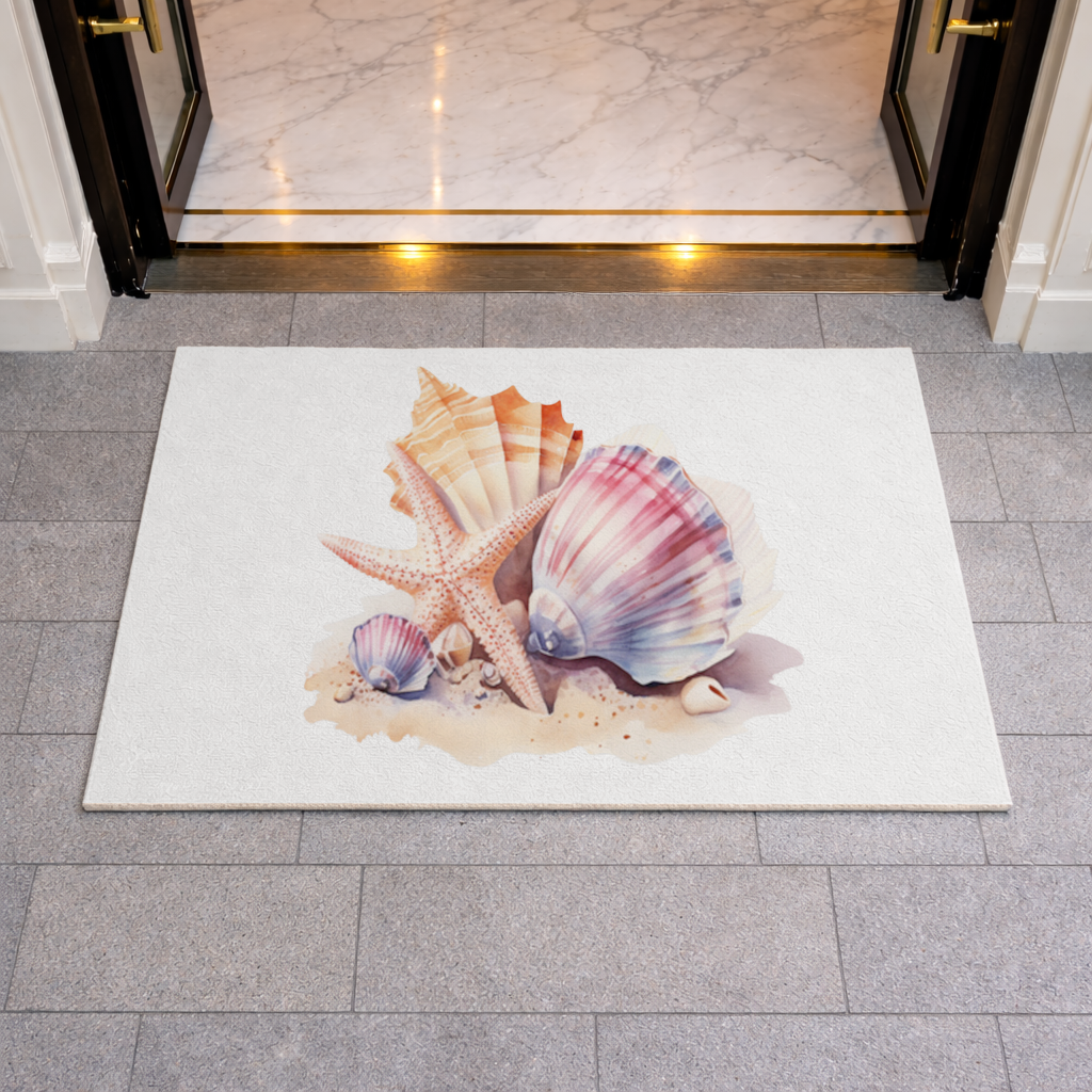 Watercolor Coastal Seashells Doormat