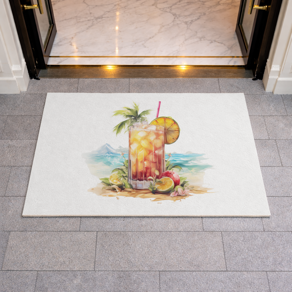 Tropical Island Beach Cocktail with Fruit 