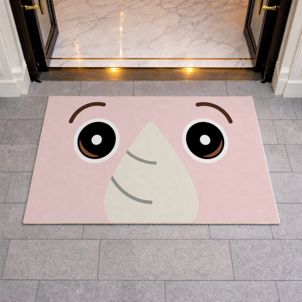 Teddy Bear Pooli-Cute Pink Rhino Gogo Face Doormat