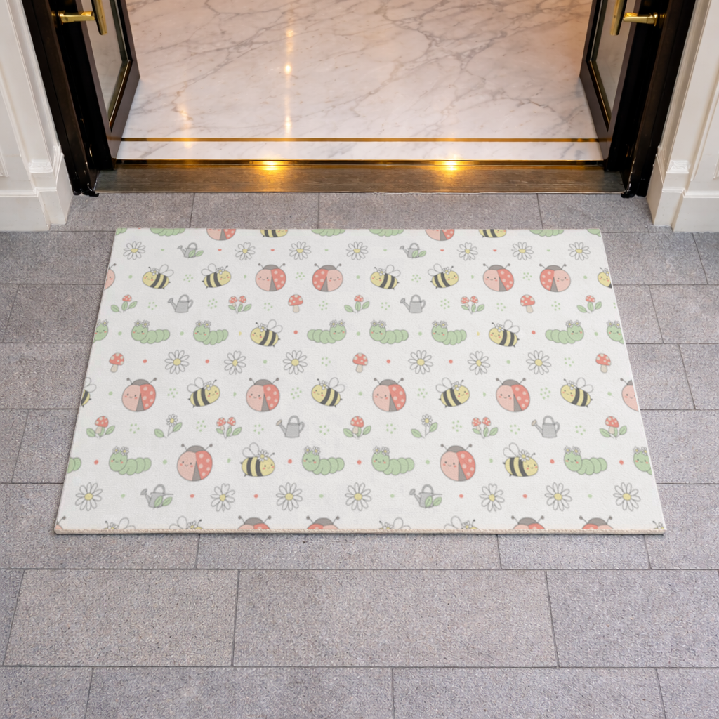 Cute Garden Bugs Pattern Doormat