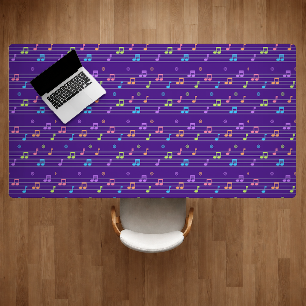 Colorful Music Notes and Modern Rhythm Seamless Pattern Desk Pad
