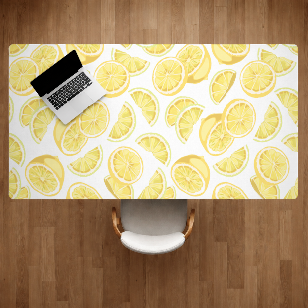 Fresh Lemon Slices Vibrant Summer Pattern Desk Pad