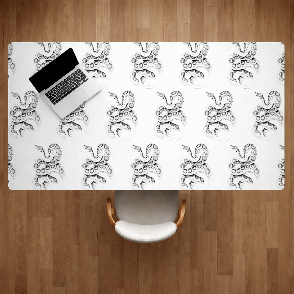 Detailed Vintage Rattlesnake Illustration Desk Pad