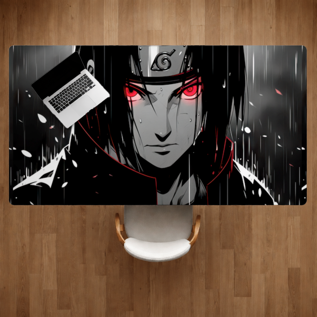 Itachi Uchiha  Sharingan Awakening in the Rain Desk Pad