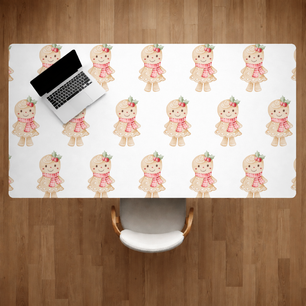 Cute Gingerbread Cookie Character Desk Pad