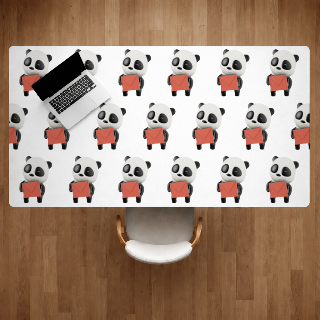 Happy Panda Character Holding Red Envelope Desk Pad