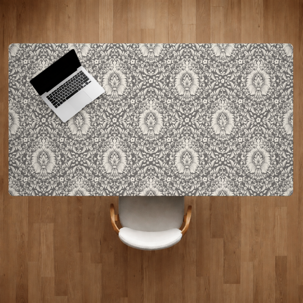 Classic Vintage Damask Floral Pattern Desk Pad