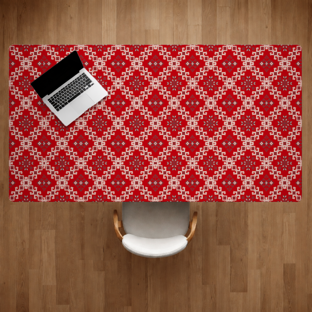Red Ethnic Embroidery Pattern Desk Pad