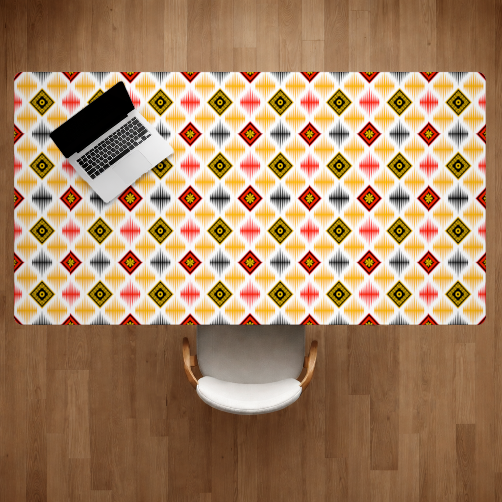 Vibrant Ethnic Geometric Motif Desk Pad